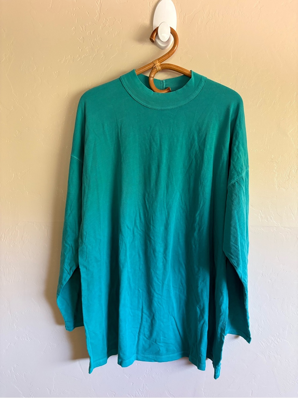 NWT Free People We The Free 100% Cotton Long Sleeve Baggy Fit Mock Neck Shirt